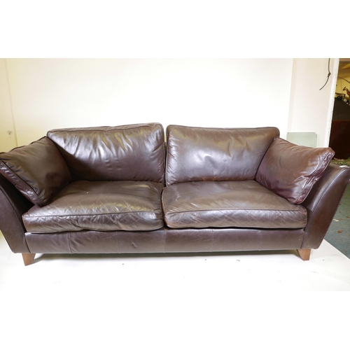 1149 - A Marks and Spencer brown leather two seater sofa, 84