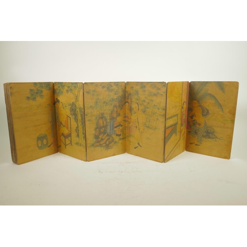 115 - A Chinese printed concertina book depicting erotic scenes, 7