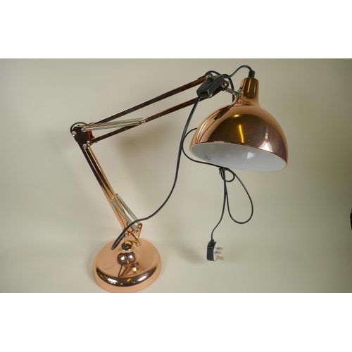 14 - A copper plated Anglepoise style lamp, 26