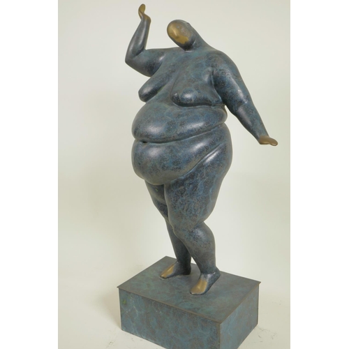 159 - A modernist bronze figure of a lady, 18