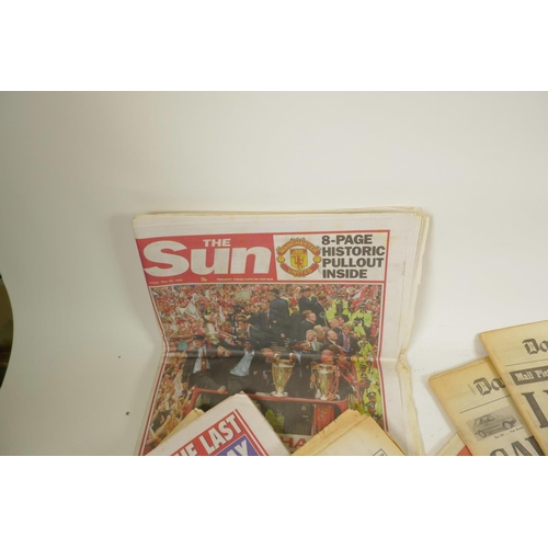 219 - A collection of 1980 newspapers relating to the murder of John Lennon, together with a larger collec... 