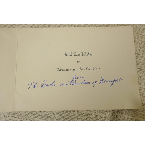 239 - A collection of early C19th correspondence, together with a signed Christmas card from the Duke and ... 