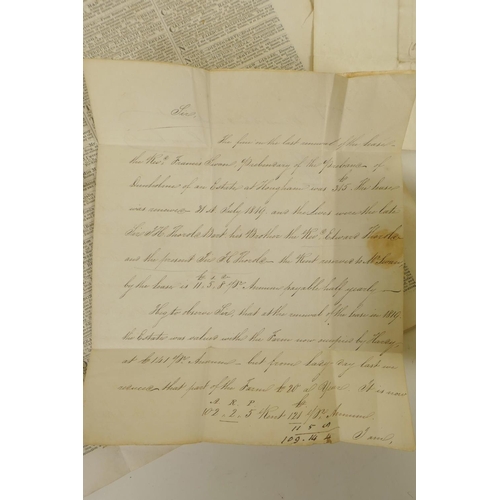 239 - A collection of early C19th correspondence, together with a signed Christmas card from the Duke and ... 