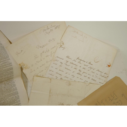 239 - A collection of early C19th correspondence, together with a signed Christmas card from the Duke and ... 