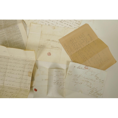 239 - A collection of early C19th correspondence, together with a signed Christmas card from the Duke and ... 