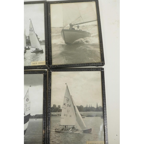 334 - A collection of eight framed photographs of small sailing boats, 6