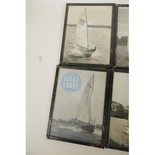 334 - A collection of eight framed photographs of small sailing boats, 6