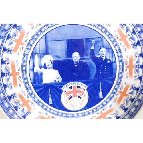 346 - Numerous patriotic commemorative wall plates, including five Wedgwood special editions featuring thr... 