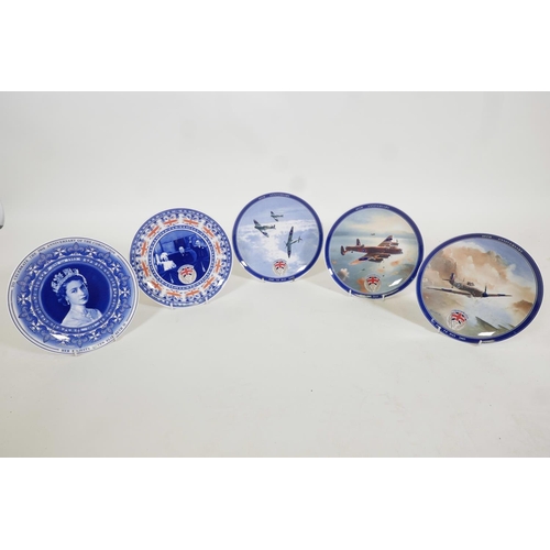 346 - Numerous patriotic commemorative wall plates, including five Wedgwood special editions featuring thr... 