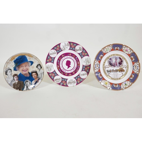 346 - Numerous patriotic commemorative wall plates, including five Wedgwood special editions featuring thr... 