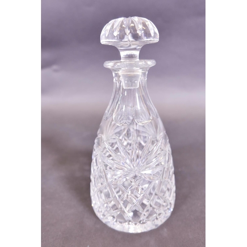 354 - An Edinburgh Crystal cut glass stem vase, and a good cut crystal glass decanter with a part suite of... 