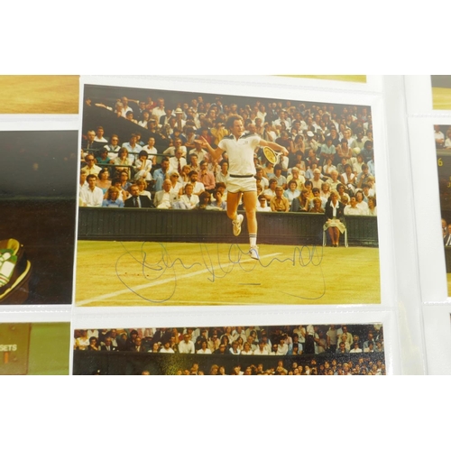 378 - An album of 1970s/80s photographs of professional tennis players, to include a signed photograph of ... 