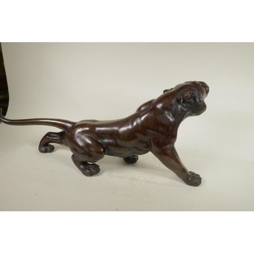 390 - A Japanese bronze figure of a tiger, 25