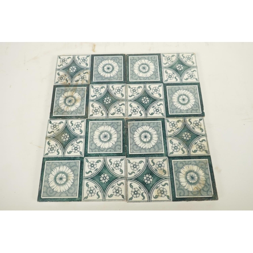 392 - Four C19th architectural Minton China tiles, each 6