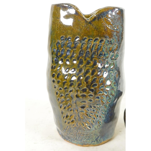 402 - A small Broadstairs Pottery vase by Diane Sanders, 3½