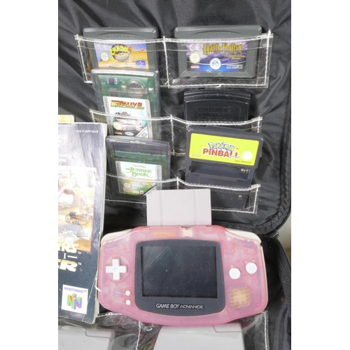 403 - A collection of 90s video game items to include six N64 cartridges - 'Super Smash Brothers', 'Super ... 