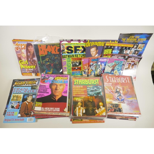 411 - A quantity of 1980s and 1990s science fiction magazines, to include 'Starburst' 'Starlog', 'SFX', 'S... 