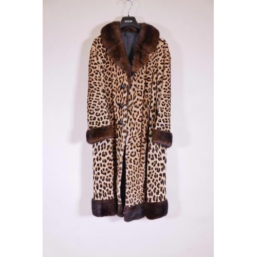 437 - A vintage Harrods ladies' leopard skin coat, in fine condition, 46