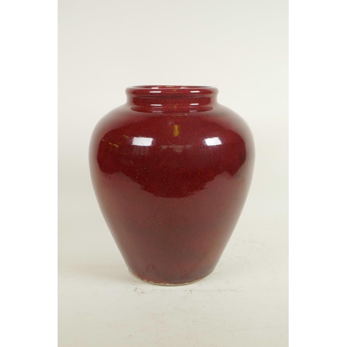 50 - A Chinese flambe glazed crackleware jar, 10