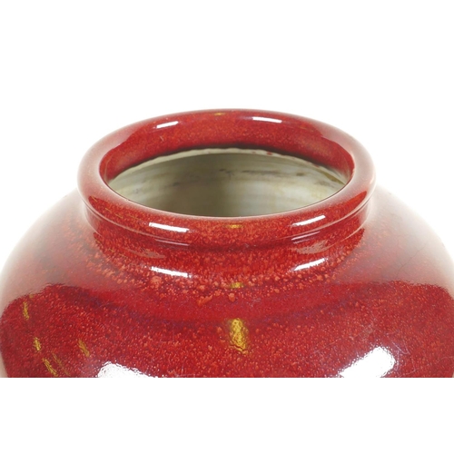 50 - A Chinese flambe glazed crackleware jar, 10