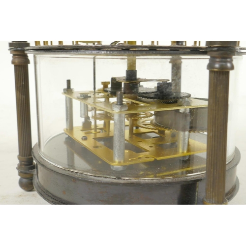 623 - A brass birdcage automaton clock, 6½