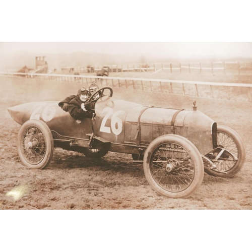 71 - A set of five sepia photographic prints, scenes from early C20th American life, women in a Packard r... 