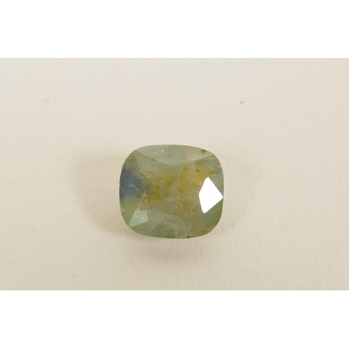 716 - A 6.89ct Sri Lankan natural sapphire, cushion mixed cut, GJSPC certified, with certificate