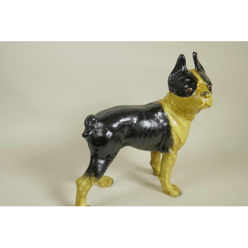 74 - A cast iron figure of a French bulldog, 10