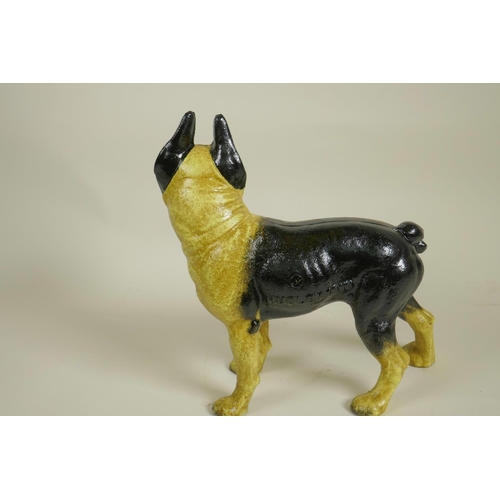 74 - A cast iron figure of a French bulldog, 10