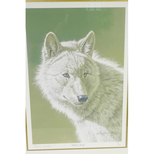 811 - Stephen Gayford, limited edition colour print, 'White Wolf', signed in pencil and numbered 94/1275, ... 