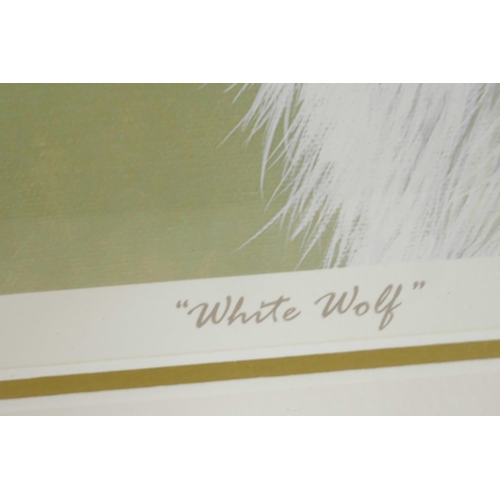 811 - Stephen Gayford, limited edition colour print, 'White Wolf', signed in pencil and numbered 94/1275, ... 