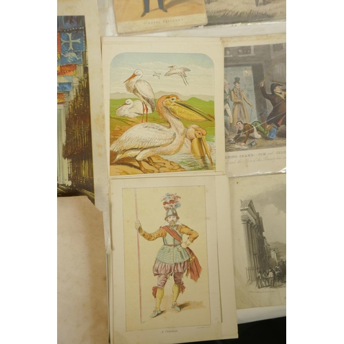 851 - A quantity of C19th and C20th prints, engravings, bookplates etc, mostly topographical and socio-his... 