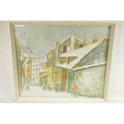 857 - Maurice Utrillo, colour print of a French town scene, 23