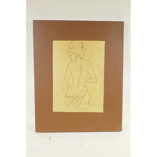 867 - Portrait of a semi-clad woman, unframed, 1