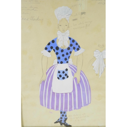 872 - Three original costume designs for the late actress Anna Sharkey (British, 1931-2019); Bernard Dayde... 