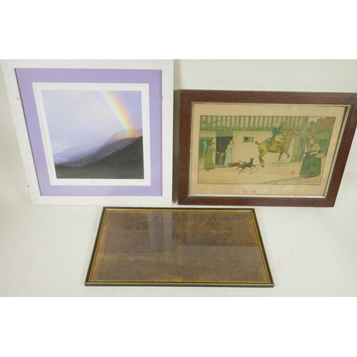 889 - A photographic print 'Rainbow over Glen Docherty' (14/250), together with a Cecil Aldin print - 'Goo... 