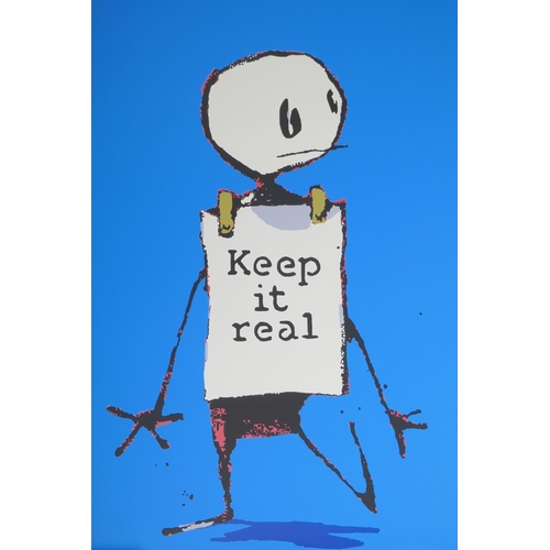 896 - Banksy, 'Keep it Real', limited edition print by the West Country Prince, 91/500, with stamps verso,... 