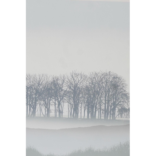 916 - Bob Sanders, two landscape lithoprints, 'Winter Walk, A/P' and 'Winter Lake, 14/35', pencil signed, ... 