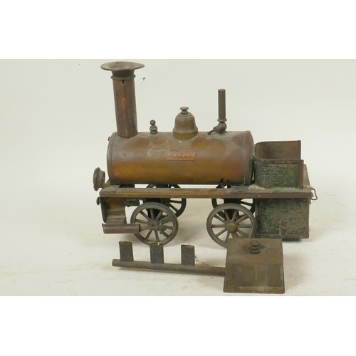 12 - A copper and brass live steam model of the locomotive Vulkan, 9