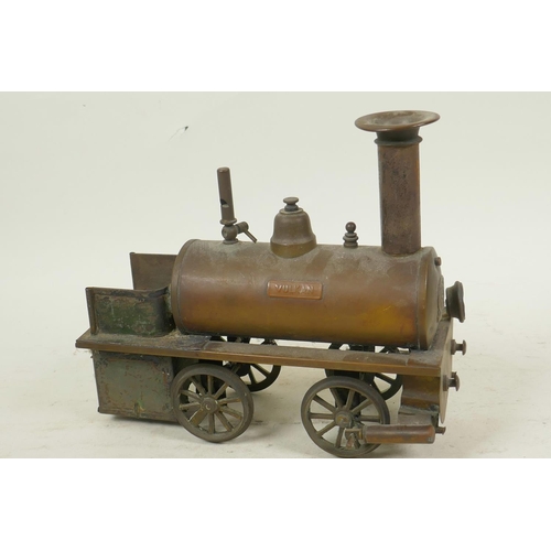 12 - A copper and brass live steam model of the locomotive Vulkan, 9