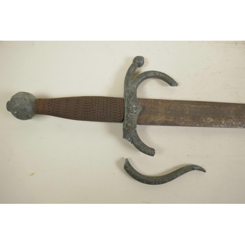 275 - A 'Colada del Cid' sword in Toledo steel, in the Renaissance style, the blade etched to the face 'Co... 