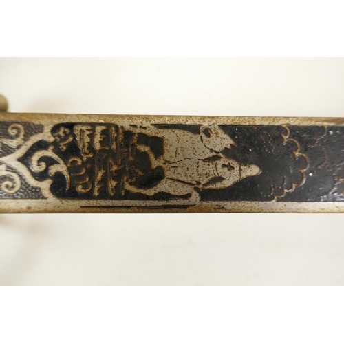 275 - A 'Colada del Cid' sword in Toledo steel, in the Renaissance style, the blade etched to the face 'Co... 