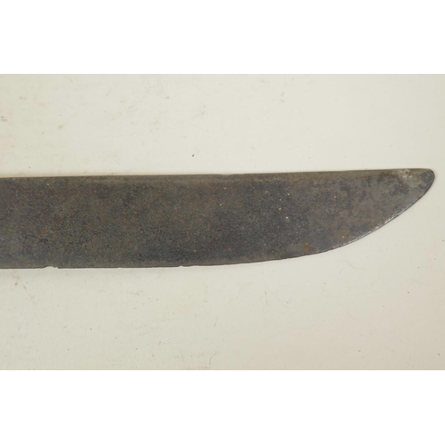 277 - An original Prussian/German model 1855 pioneer's short sword with cast brass and ribbed grip, and a ... 