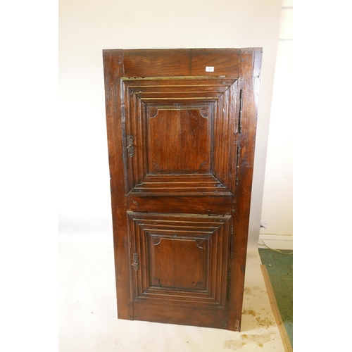 1227 - A French oak cupboard with two doors and panelled sides, late C17th/early C18th, 31