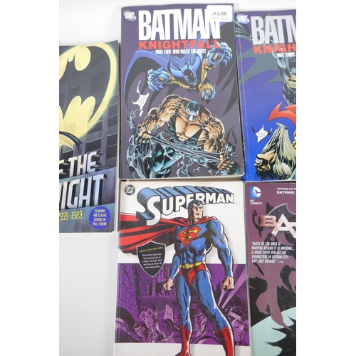 74 - Five graphic novels, 'Batman' Knightfall parts 2 and 3, Batman 'The Court of Owls', Superman Return ... 