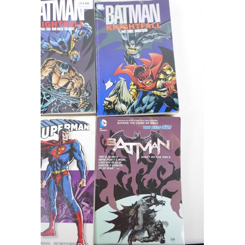 74 - Five graphic novels, 'Batman' Knightfall parts 2 and 3, Batman 'The Court of Owls', Superman Return ... 