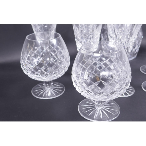 54 - A quantity of good quality glassware including mallet decanter, brandy balloons etc