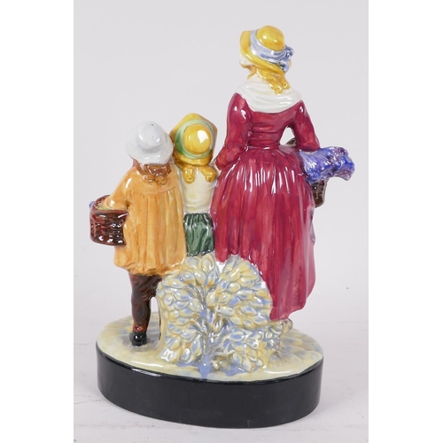 1 - A rare Royal Doulton figure group of a woman with two children, advertising Yardley's Old English La... 