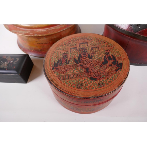 24 - A Burmese painted wood box and cover, 10