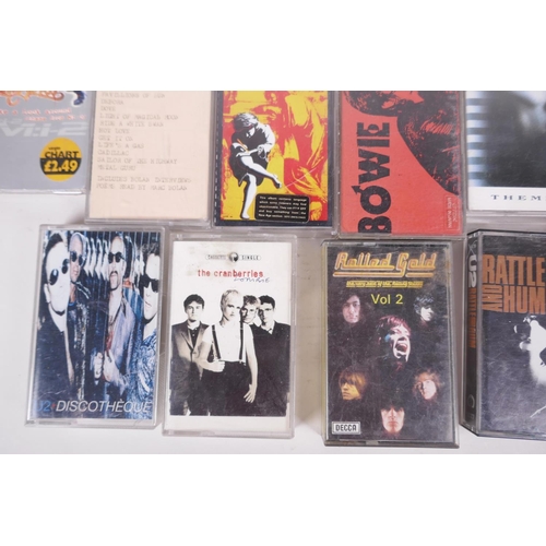 61 - A quantity of 1970s and 80s music cassette tapes including some bootlegs